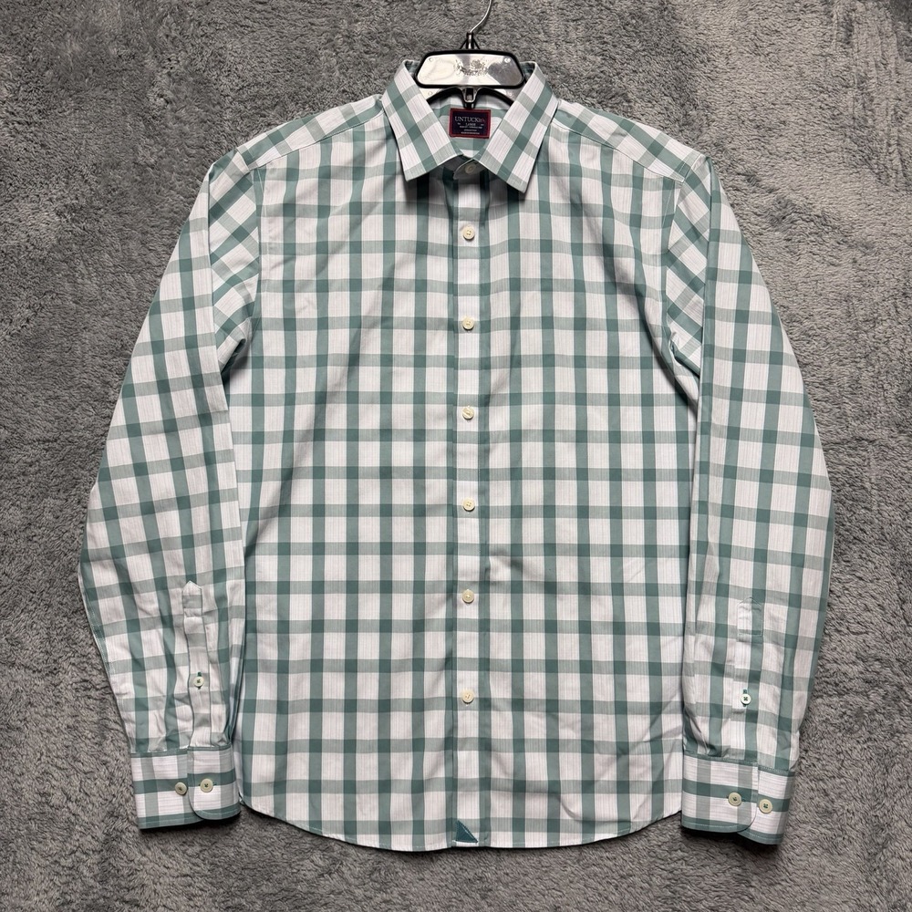 UNTUCKit Shirt Mens L Slim Fit Keaton Green Check Long Sleeve Button Up Cotton